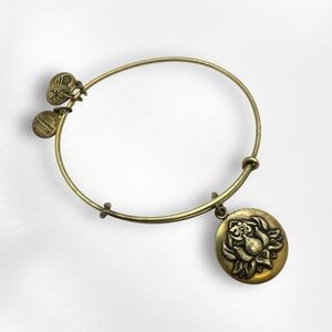 ALEX AND ANI  Lotus Peace Petals Bangle Charm Bracelet in Rafaelian Gold